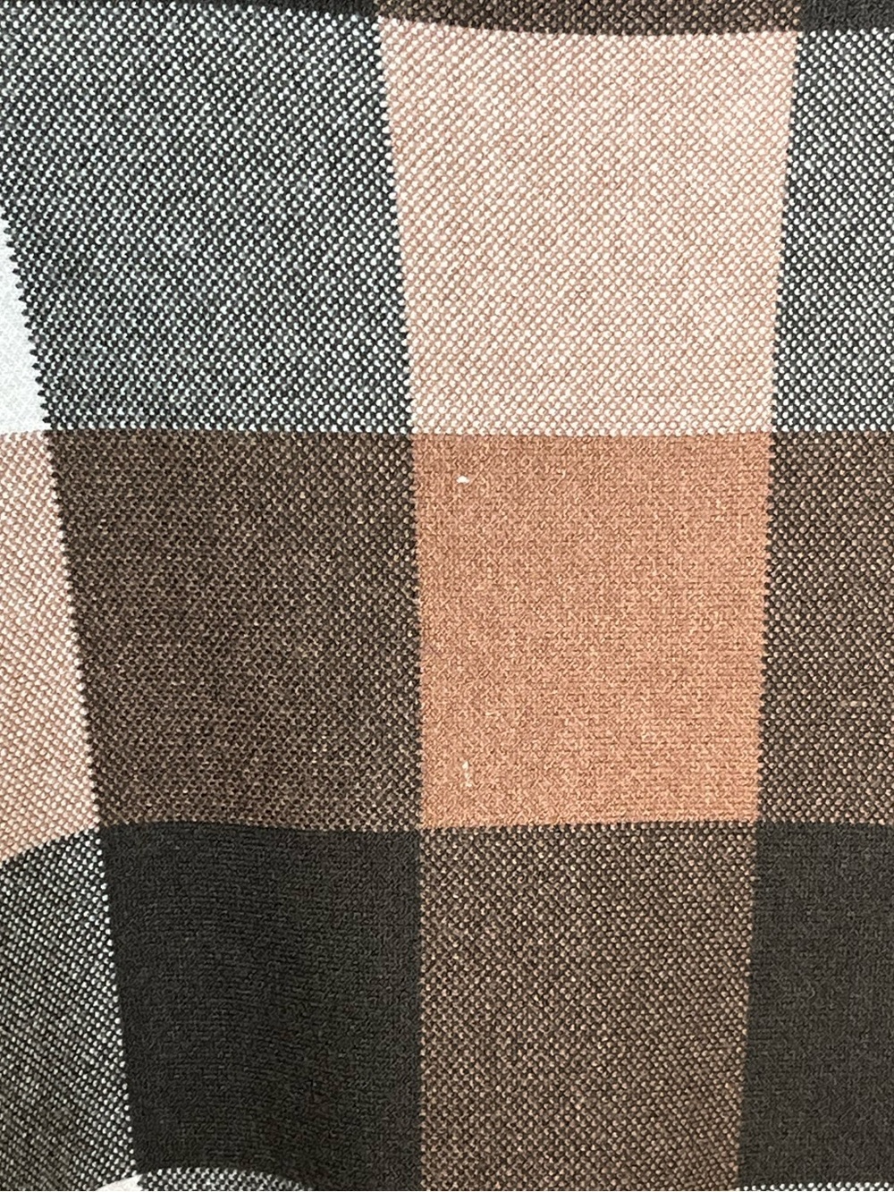 Tahari Plaid Zip Front Poncho Cape Sweater S/M Beige Brown Cream Soft - Picture 10 of 11